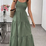 Women's Summer Sleeveless Tie-Bow Dress - Casual Beach Vacation Flowy Maxi Sundress