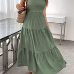 Women's Summer Sleeveless Tie-Bow Dress - Casual Beach Vacation Flowy Maxi Sundress