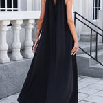 Women's Loose Casual Dress - Essential For Summer Beach Vacations, Festival Off-the-Shoulder Deep V Tie Holiday Dress