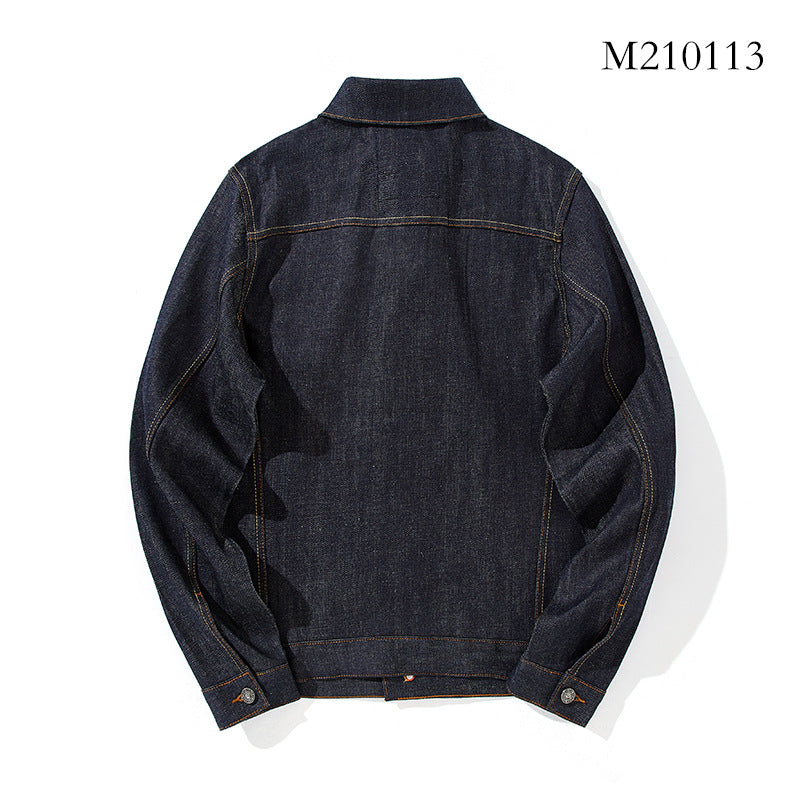 Red Edge Cloth Japanese Retro Overalls Denim Jacket For Men