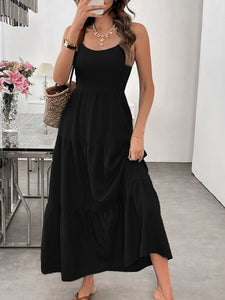 Women's Summer Sleeveless Tie-Bow Dress - Casual Beach Vacation Flowy Maxi Sundress
