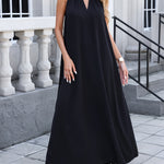 Women's Loose Casual Dress - Essential For Summer Beach Vacations, Festival Off-the-Shoulder Deep V Tie Holiday Dress