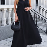 Women's Loose Casual Dress - Essential For Summer Beach Vacations, Festival Off-the-Shoulder Deep V Tie Holiday Dress