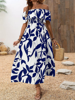 Women's Elegant One-shoulder Fashion Slit Dress - Stylish Flowy Maxi Dress For Vacation & Party