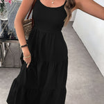 Women's Summer Sleeveless Tie-Bow Dress - Casual Beach Vacation Flowy Maxi Sundress