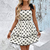 Women's  Shoulder Strap Bow Decoration With Bow Print Elegant Summer Dress