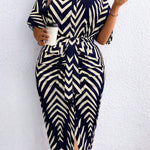 Women's Plus Size Floral Print Dress - Elegant Button-Down Collar Dress With Belt For Outings, Casual & Vacation